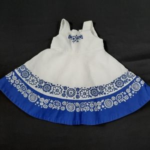 Embroidered floral girls dress size 6-9 MO